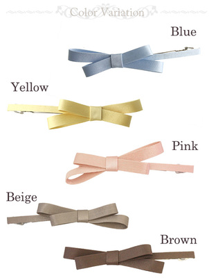 シンプルリボンラインバレッタ/シンプル/オフィス/ヘアアクセサリー H-196【05P19Jun15】【150619coupon300】