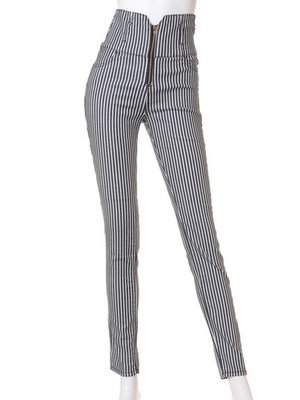 【MURUA】カラーZIP切替スキニーPT