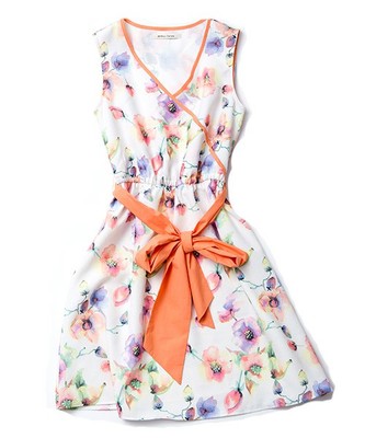 MILLION CARATS カラーパイピングフラワーワンピ