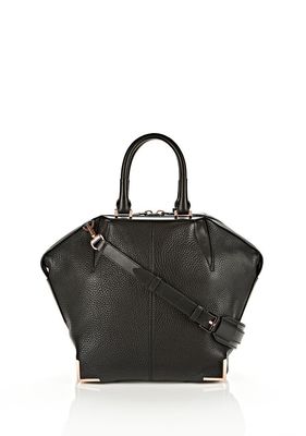 ALEXANDER WANG SMALL EMILE IN SOFT BLACK WITH ROSE GOLD