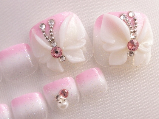 二段グラデーション3D蝶アートチップ