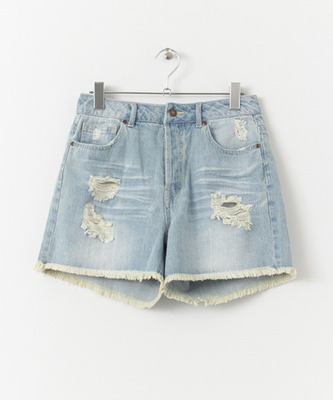 KBF/ダメージデニムショートパンツ