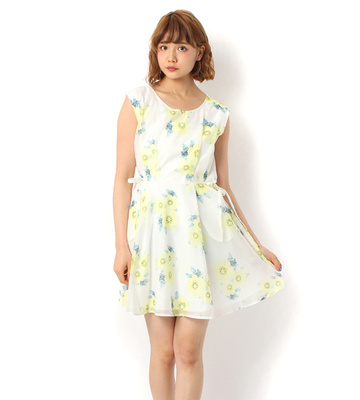 PAGEBOY】サイドリボン付きフレアワンピース