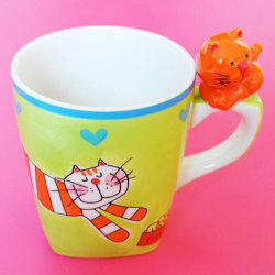 Lucky アニマルマグ●グリーンキャット