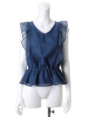 シアーストライプフリルブラウス/31 Sons de mode