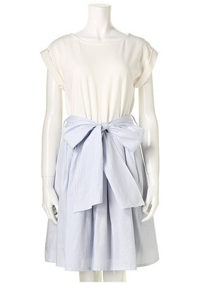 コンビリボンドッキングストライプワンピース/EDDY GRACE