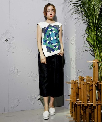 ブロックキルトp.t. N/Sブラウス