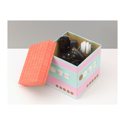 KVITTRA ふた付きボックス, マルチカラー