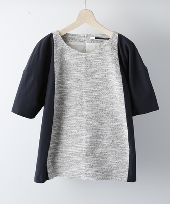 sakayori.エステルコットンネオンツィードTOP/全2色