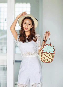 DHOLIC シースルーレースTシャツ・全2色・e44402