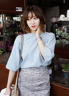 DHOLIC ワイドハーフスリーブTシャツ・全4色・b44176