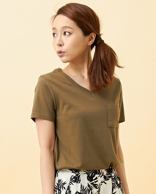 イレギュラーポケット付/Tシャツ