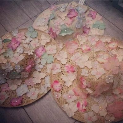 Chuan Pisamai】 ビーチでおしゃれ☆お花が可愛いビーチ帽♪