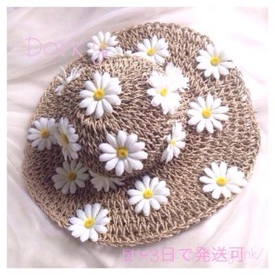 ヴィンテージ風フラワーハット