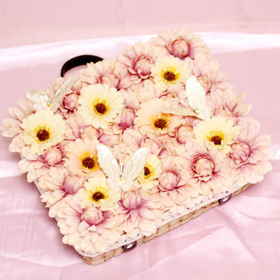 送料込チュアンピサマイ かわいいお花のかごバッグ