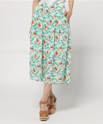 AZUL ENCANTO ボタニカルプリントガウチョPT