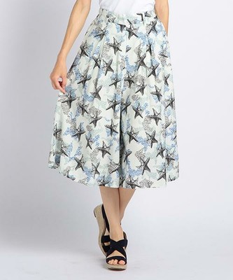 DOUBLE NAME ヒトデ柄タックガウチョパンツ