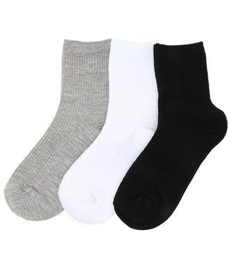 リブショートソックス