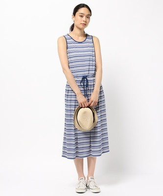 ボーダーカットマキシワンピース/ikka LOUNGE