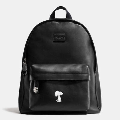 NEW コーチ × スヌーピー スモール キャンパス バックパック グラブ カーフ レザー X