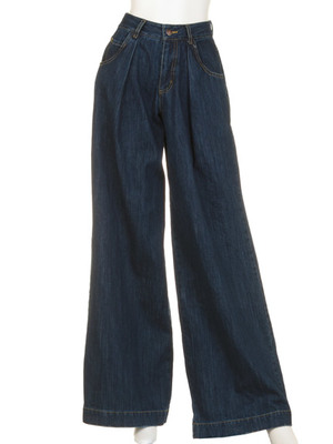 デニムタックバギーパンツ