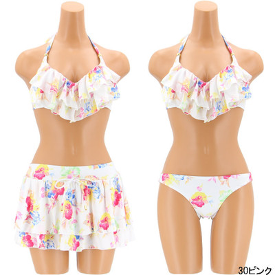 Sweet Flavor:フラワープリント ワイヤーフレアトップ