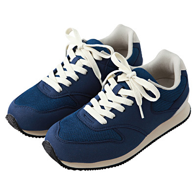 素材コンビスニーカー 婦人S・ネイビー