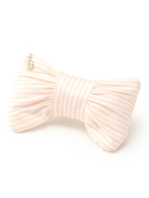 ストライプリボンポーチ