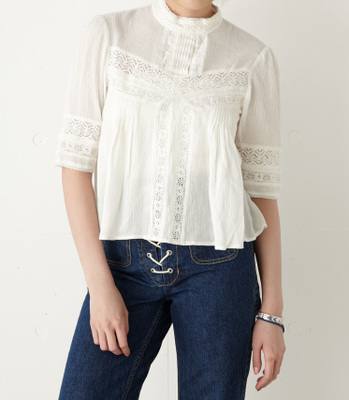 SLY MIX LACEスタンドブラウス