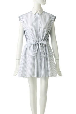 ストライプシャツワンピース