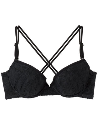 アンフィ 【フロントホックヒョウ柄レース】 3/4カップブラ