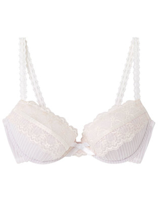 アンフィ 【ロングセラー】プリーツ×レース 3/4カップブラ