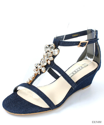 クリアビジューローウェッジサンダル