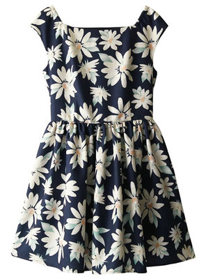 マーガレット花柄ワンピース