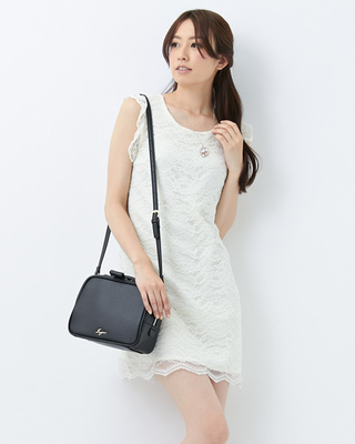 袖フリルAラインレースワンピース