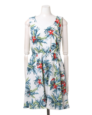 リゾートリーフ柄F&Fワンピース