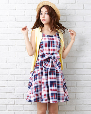 チェック柄F&Fワンピース