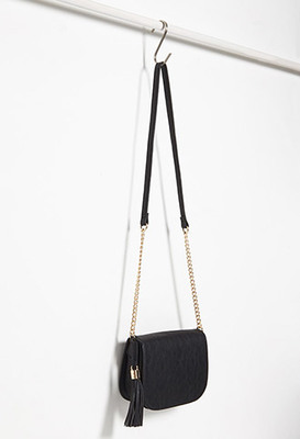 タッセルフェイクレザーショルダーバッグ