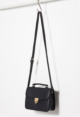 フェイクレザーミニサッチェルバッグ