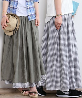 【<InRed 6月号掲載>ビーミング by ビームス / リバーシブル マキシスカート】