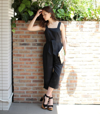 FRONT TIE サロペット