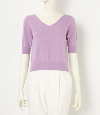 コアスパンVネックニットTOP