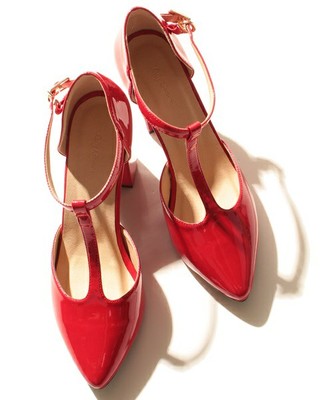 Tストラップパンプス