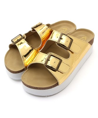 厚底Wベルトサンダル