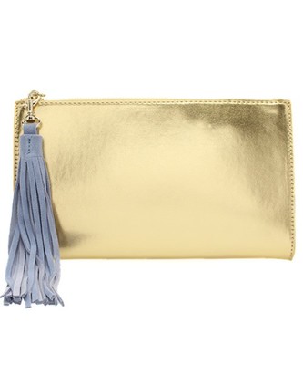 フリンジコンビメタリッククラッチバッグ