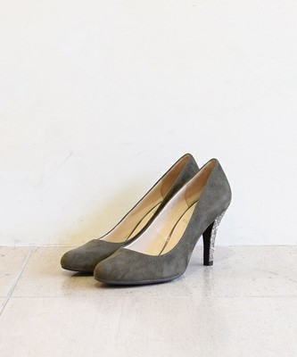 グリッターヒール美脚プレーンパンプス