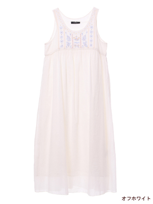   刺繍入りロングワンピース 