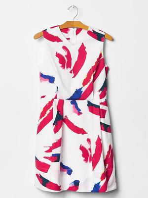 Printed V-neck fit & flare dress