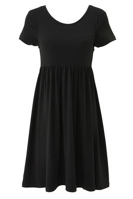 カップ付き無地切り替えワンピース