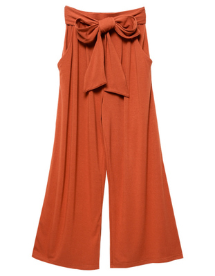 ウエストリボンカットフレアワイドパンツ